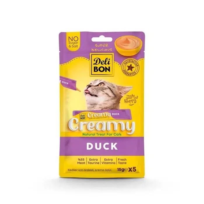Delibon Creamy Kedi Ödül Maması Ördekli 5*15 G