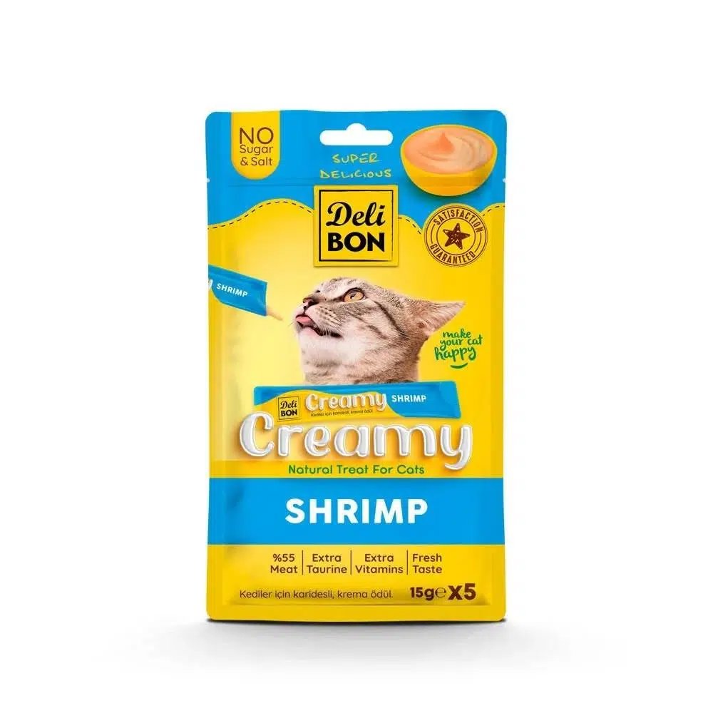 Delibon Creamy Kedi Ödül Maması Karidesli 5*15 G görsel 2