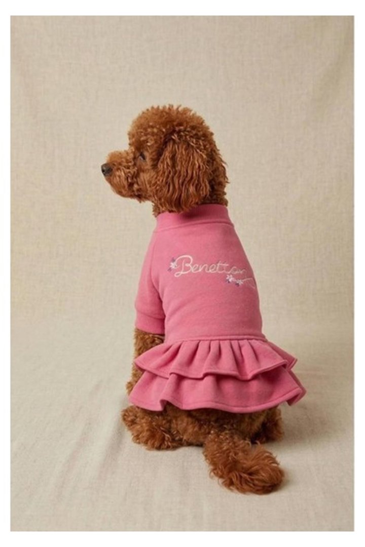 Benetton Elbise Pembe (XL)