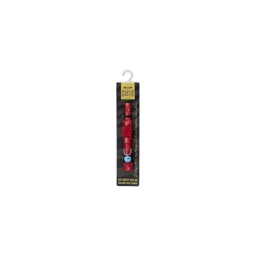 Cattie Kedi Boyun Tasması Desenli Kırmızı 15-25 Cm
