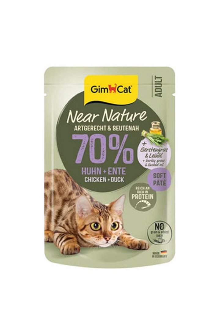 GimCat Kedi Yaş Maması Near Nature Tavuk,Ördek 85G