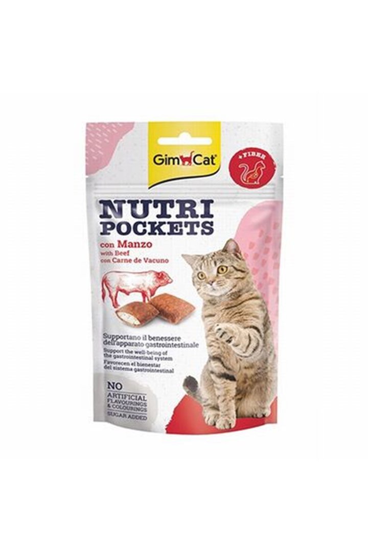 GimCat Kedi Ödül Mama Nutripockets Biftek Malt 60G